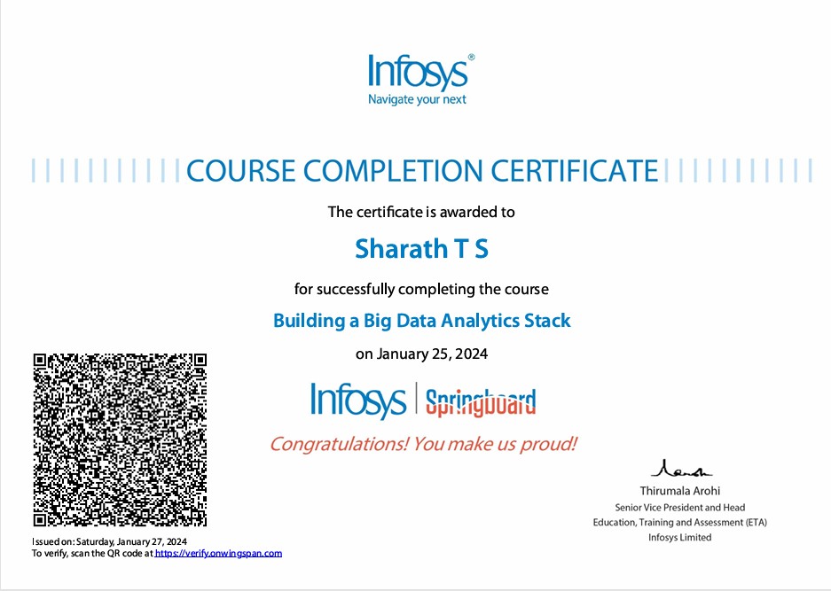 Big Data certificate